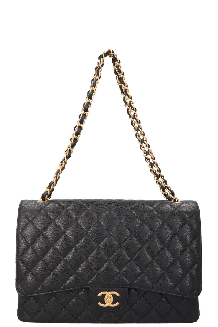 CHANEL Maxi Double Flap Bag Caviar Bag