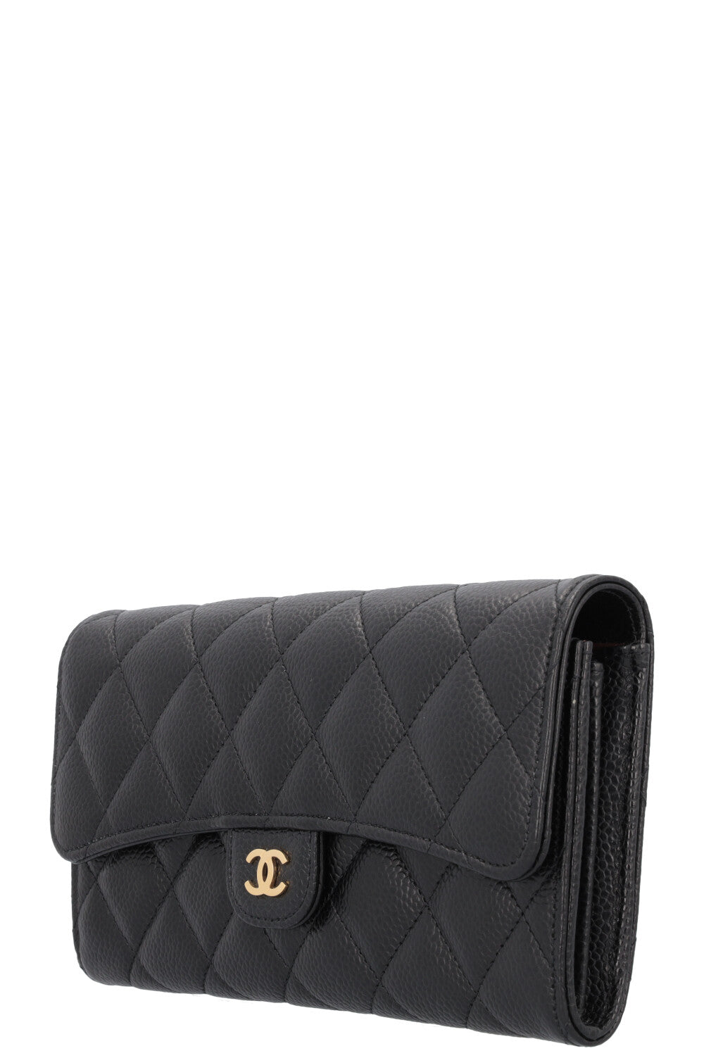 CHANEL Classic Long Wallet Caviar Black