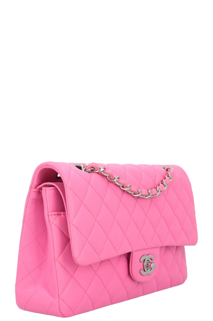 CHANEL Small Double Flap Bag Lambskin Pink