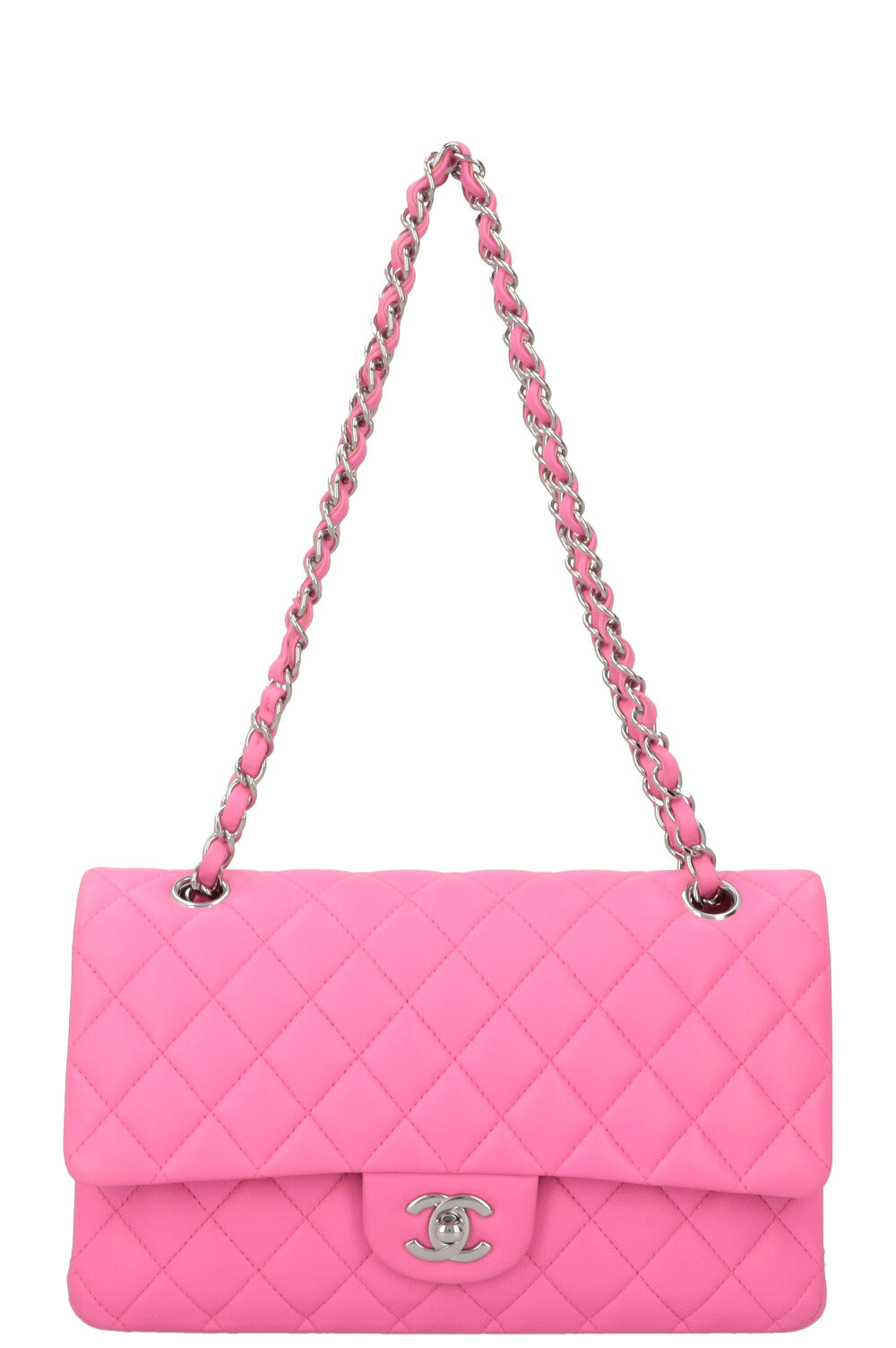 CHANEL Small Double Flap Bag Lambskin Pink