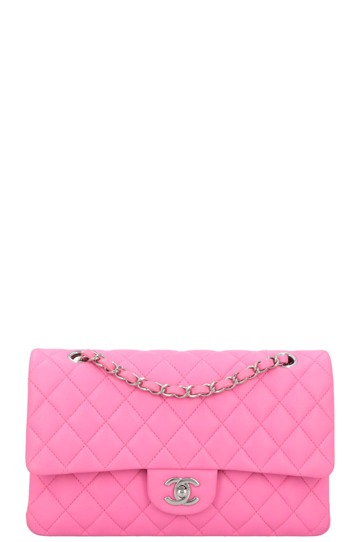 CHANEL Small Double Flap Bag Lambskin Pink