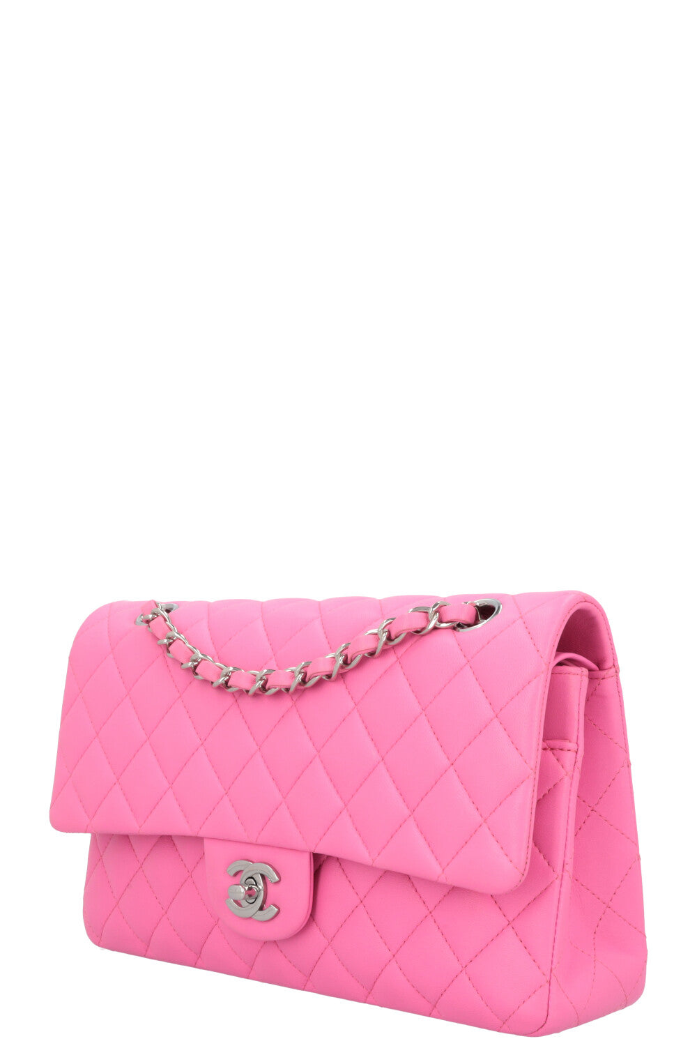 CHANEL Small Double Flap Bag Lambskin Pink