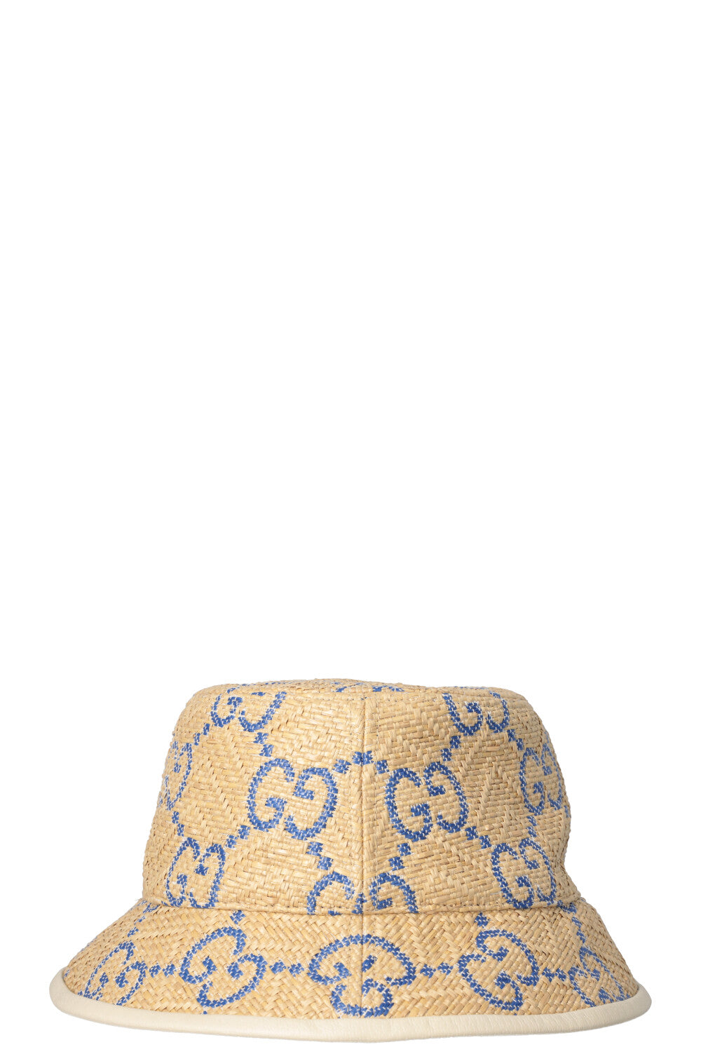 Chapeau Bob GUCCI GG Raphia Beige Bleu