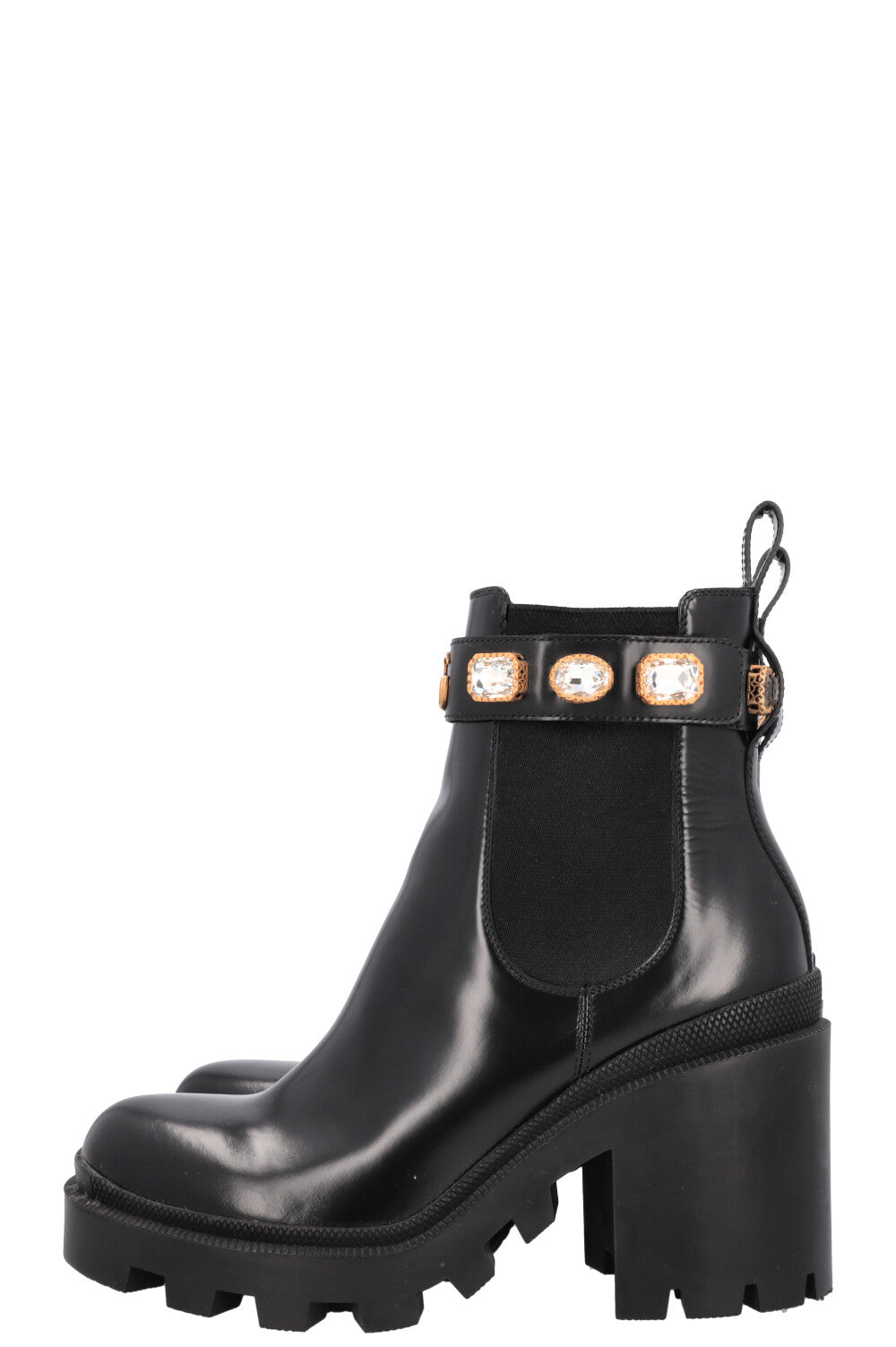 GUCCI Boots Crystal Leather Black