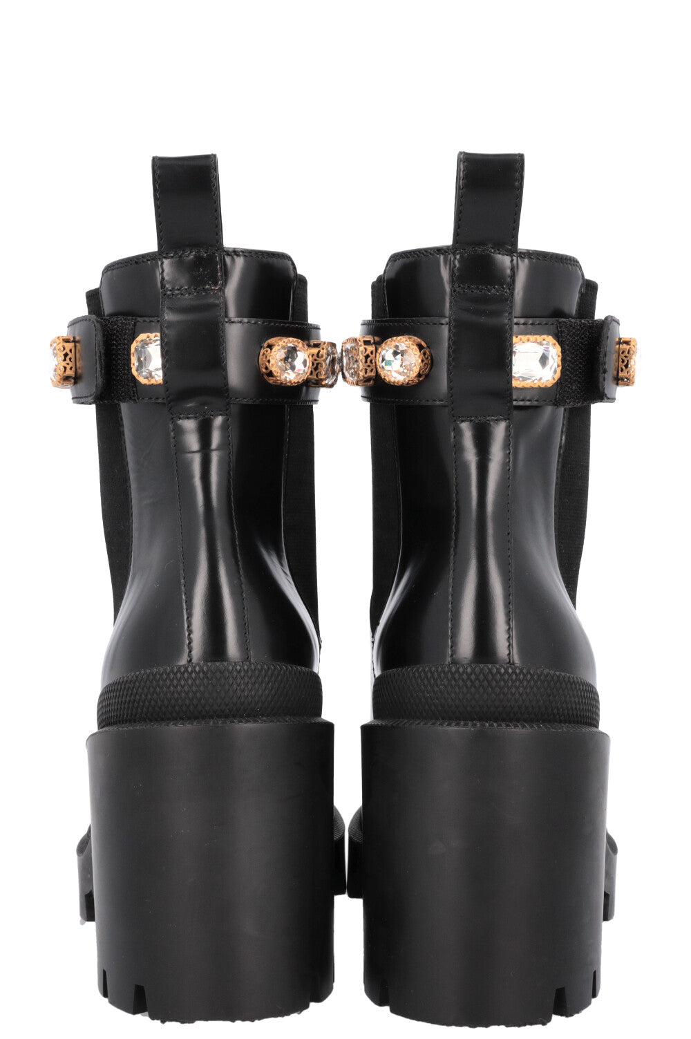 GUCCI Boots Crystal Leather Black