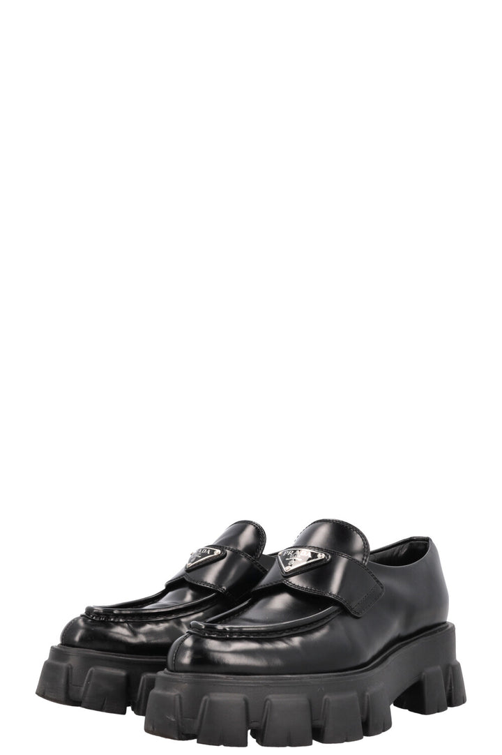 PRADA Monolith Flats Leather Black