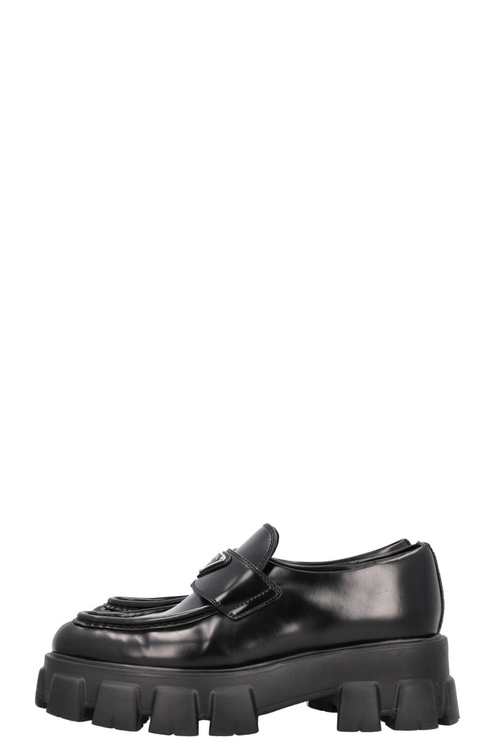 PRADA Monolith Flats Leather Black