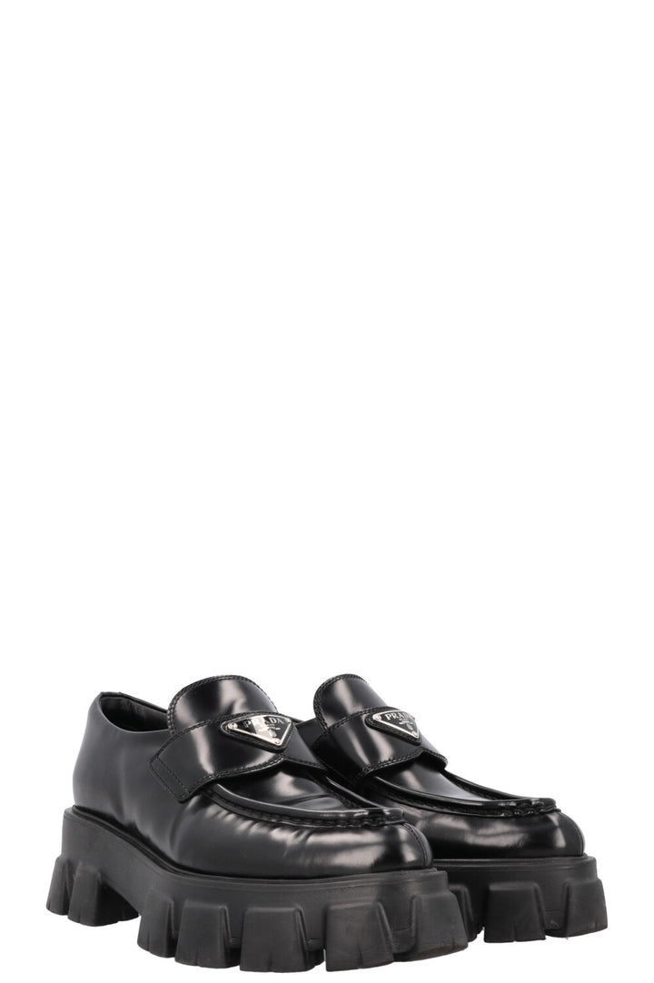 PRADA Monolith Flats Leather Black