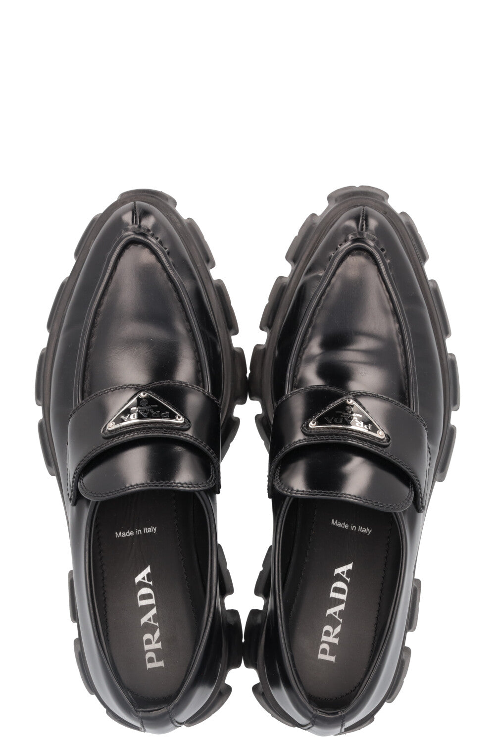 PRADA Monolith Flats Leather Black