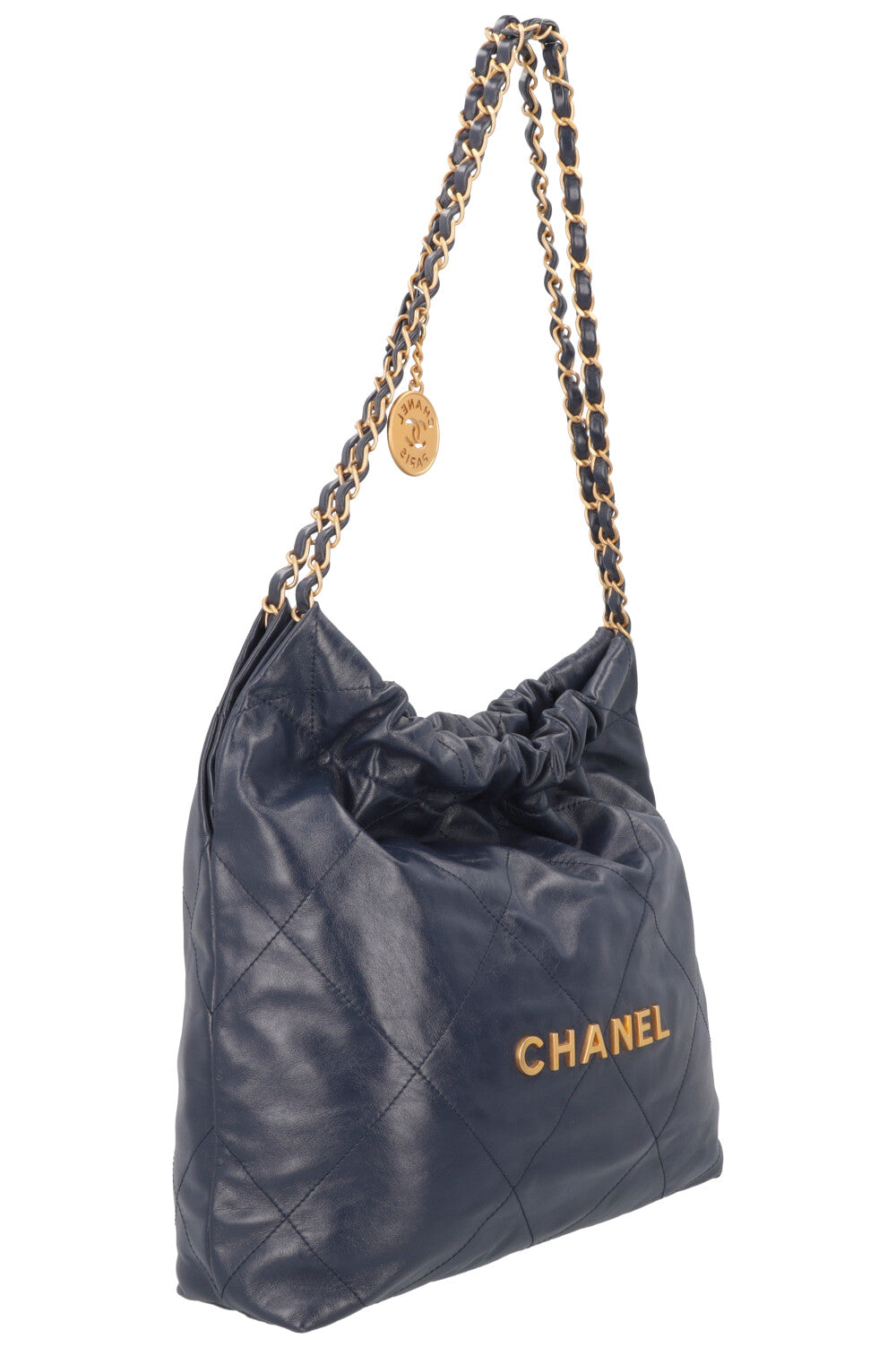 CHANEL 22 Small Bag Leather Navy