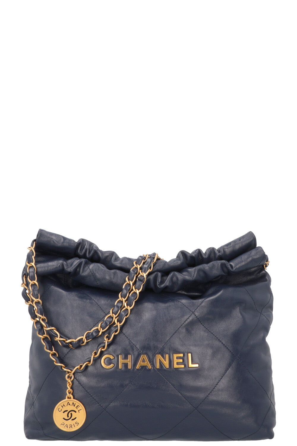 CHANEL 22 Small Bag Leather Navy