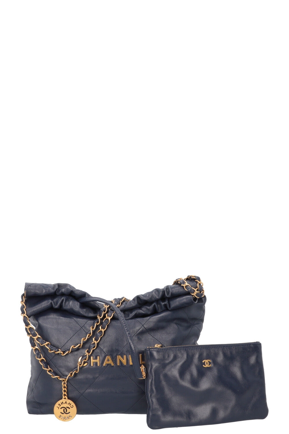 CHANEL 22 Small Bag Leather Navy