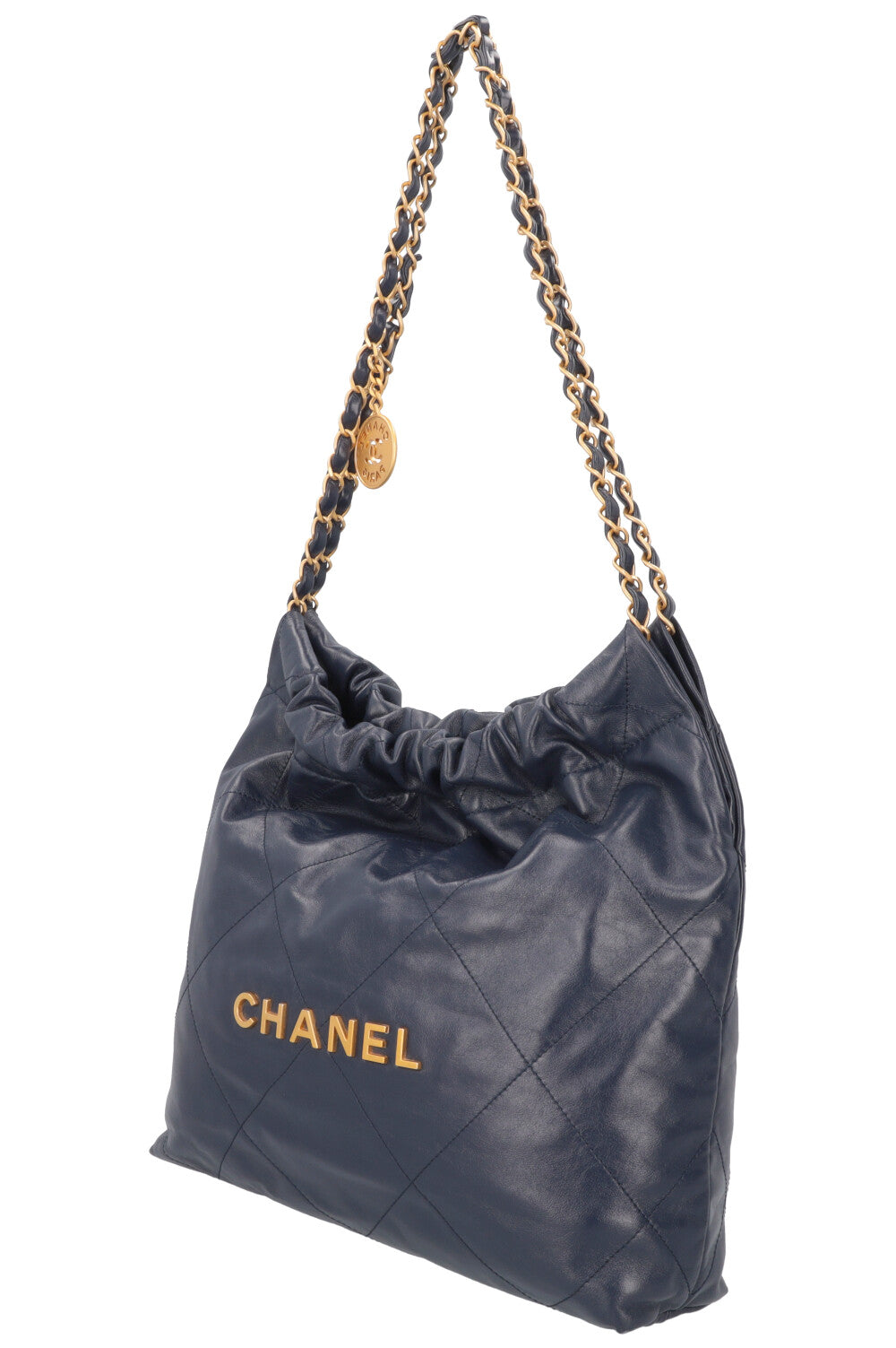 CHANEL 22 Small Bag Leather Navy