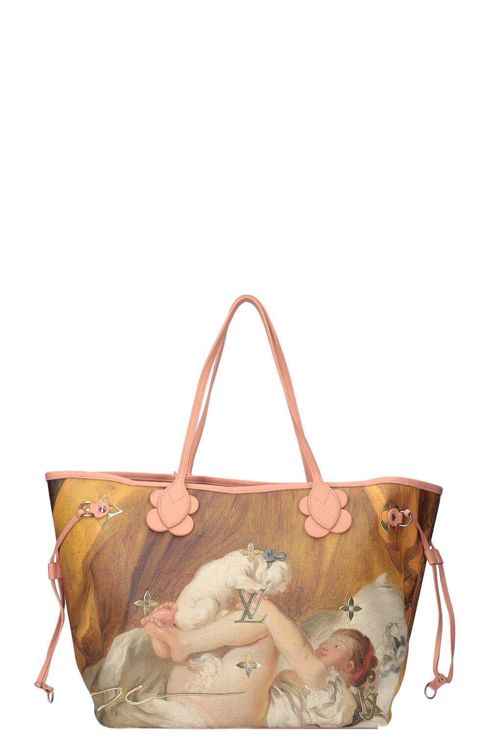 Pre-owned Louis Vuitton X Jeff Koons Neverfull Jean-honore Fragonard  Masters Mm Pink Multicolor