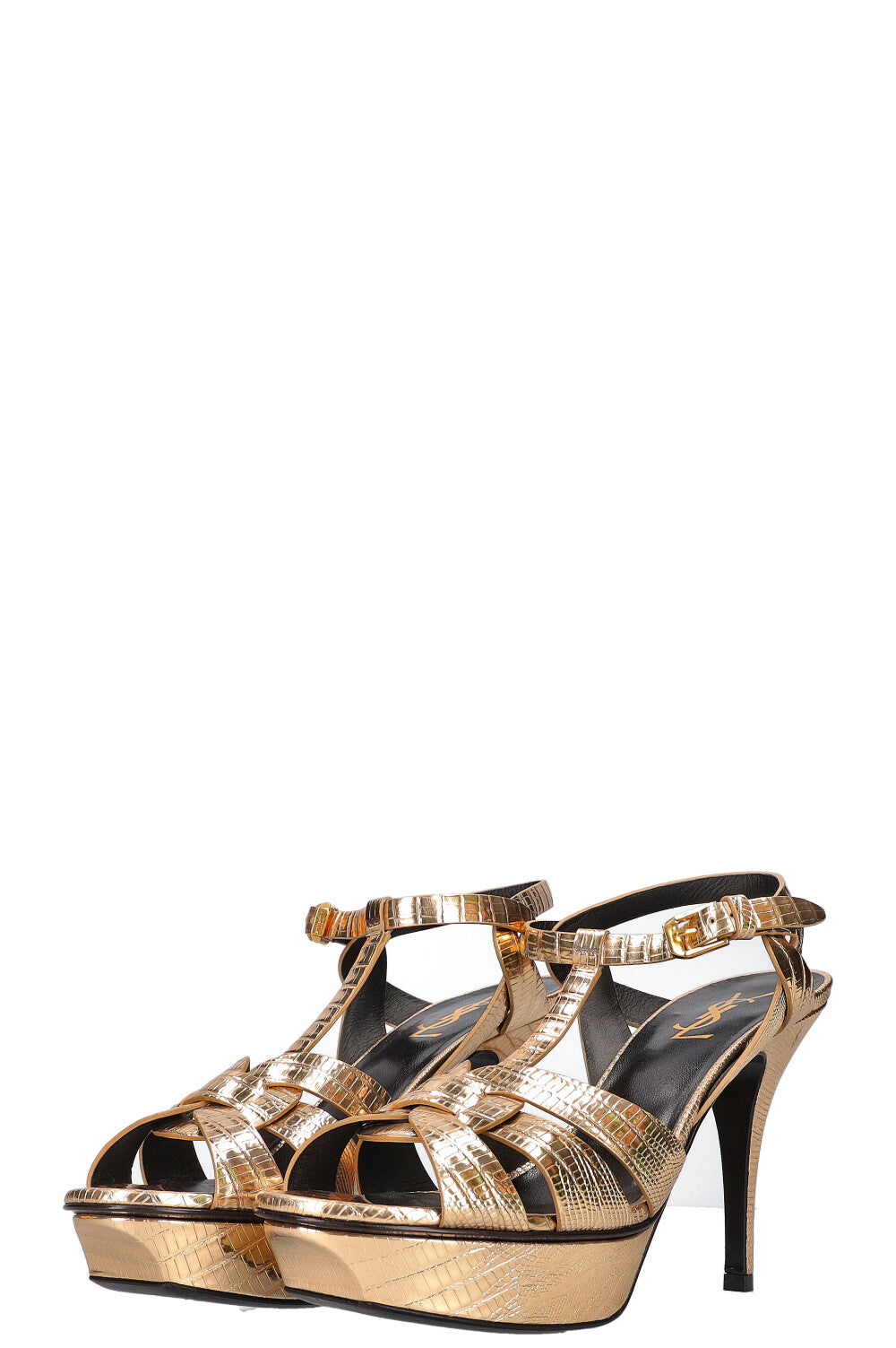 SAINT LAURENT Tribute Heels Gold