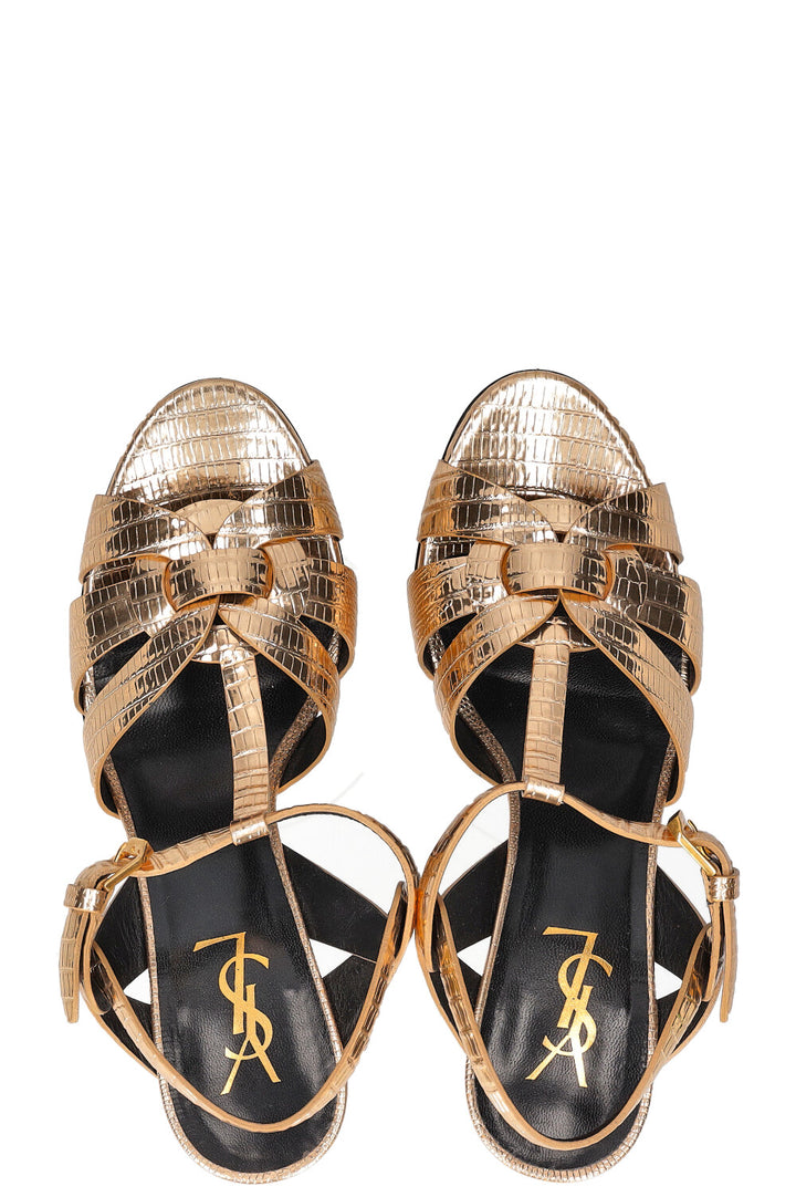 SAINT LAURENT Tribute Heels Gold