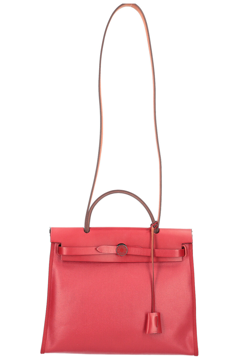 HERMES Herbag Zip 31 Red Coated Canvas REAWAKE