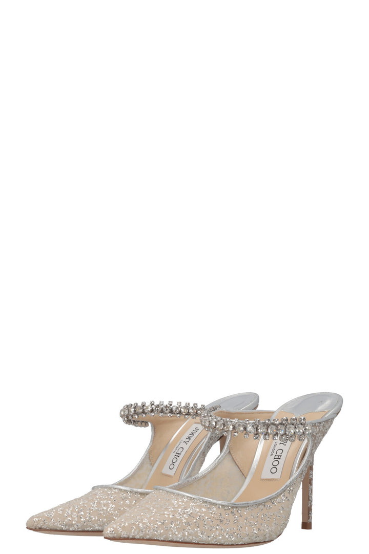 JIMMY CHOO Bing Talons Paillettes Argenté