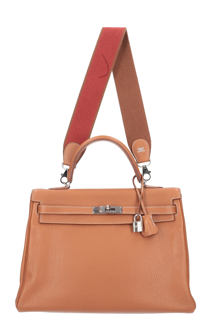 HERMÉS Kelly 35 Clemence Gold Palladium Hardware