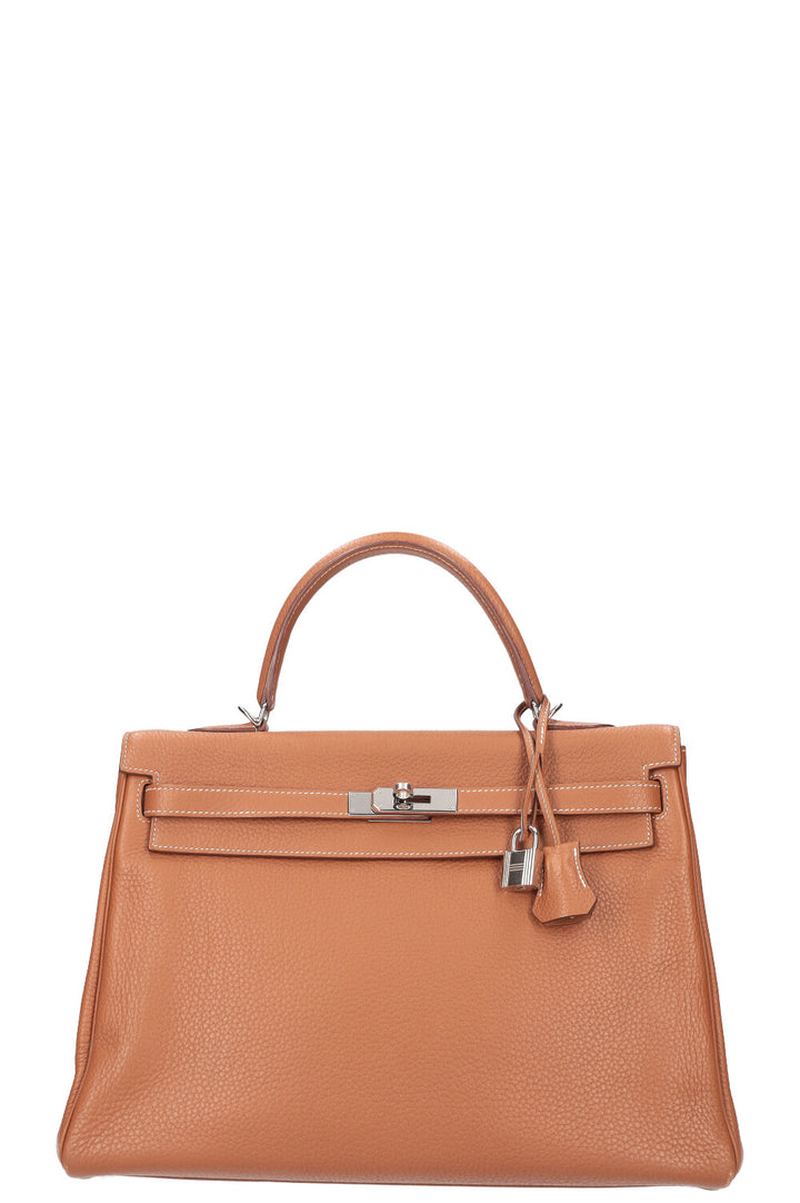 HERMÉS Kelly 35 Clemence Gold Palladium Hardware