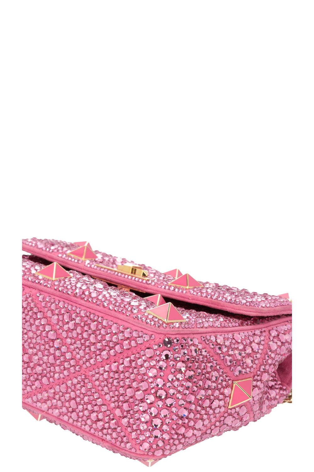 VALENTINO Roman Stud Medium Sac Cristaux Rose