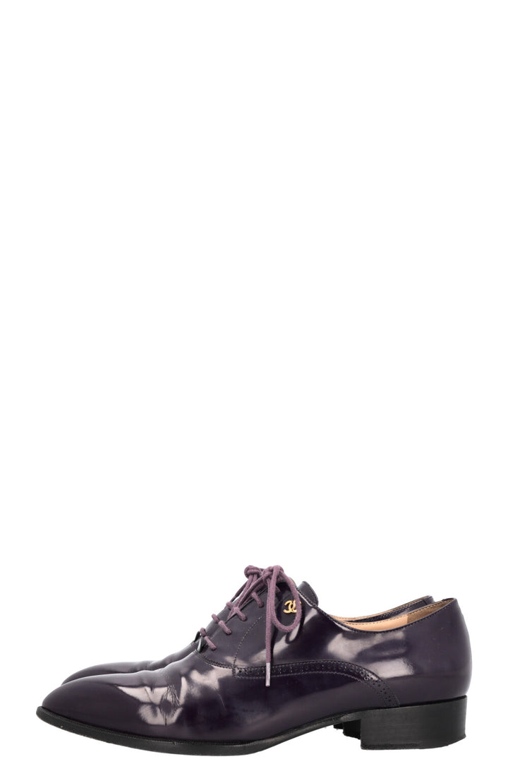 CHANEL Ballerines Cuir Violet