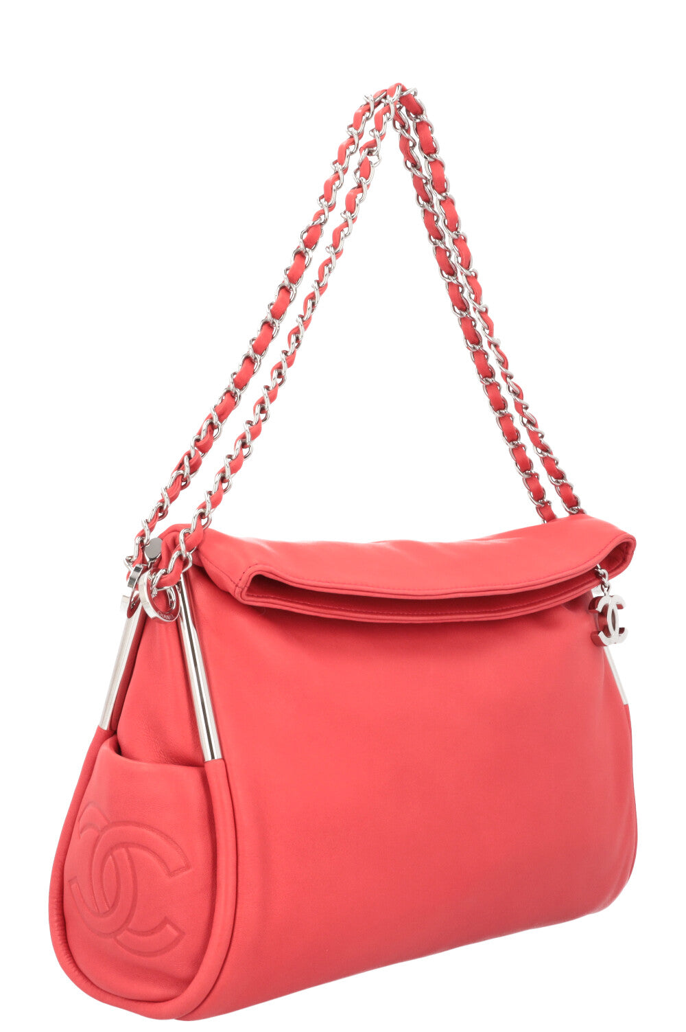 CHANEL Sac Besace Cuir Corail