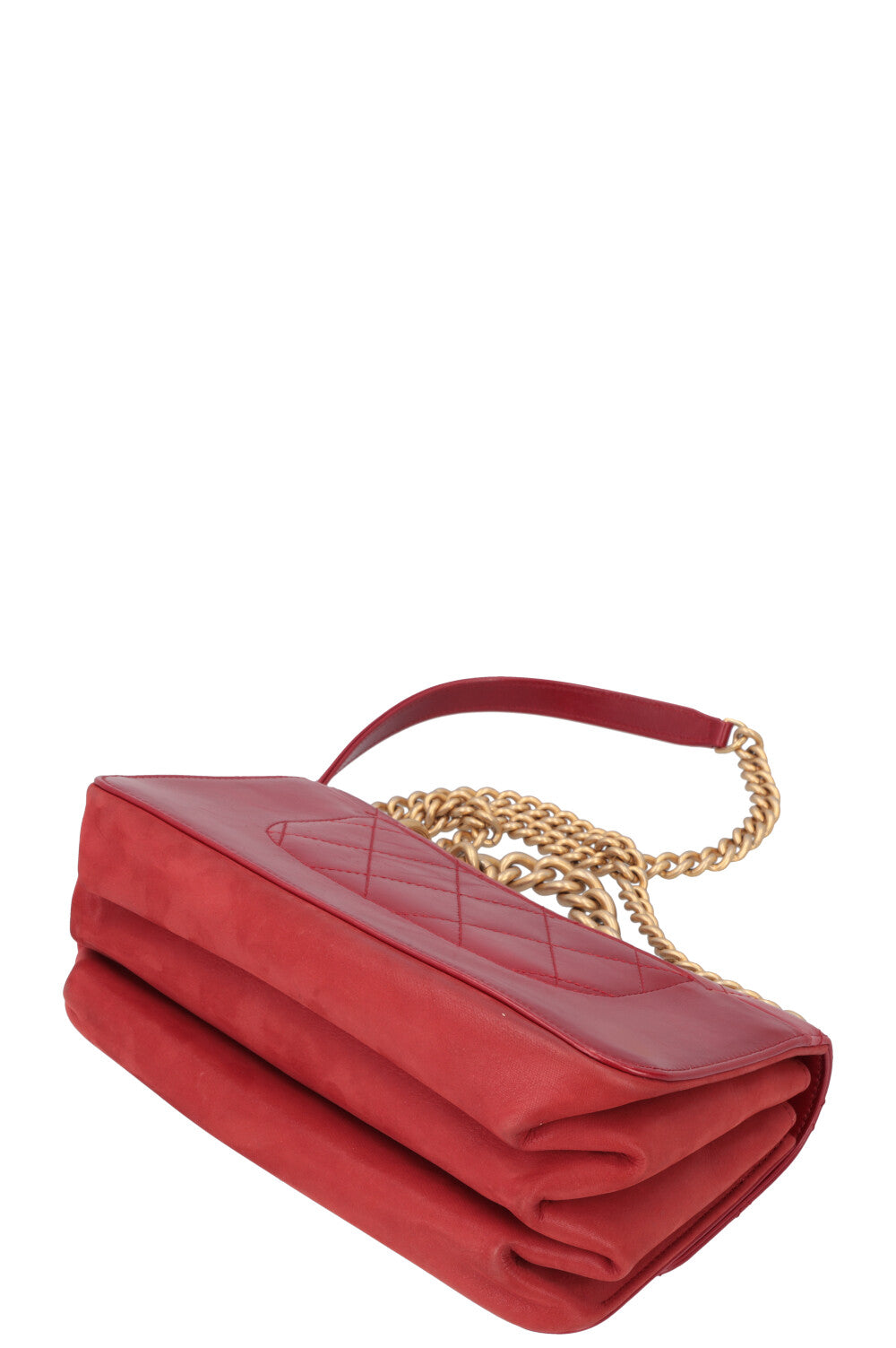 CHANEL Petit sac a rabat simple Cuir Rouge REAWAKE