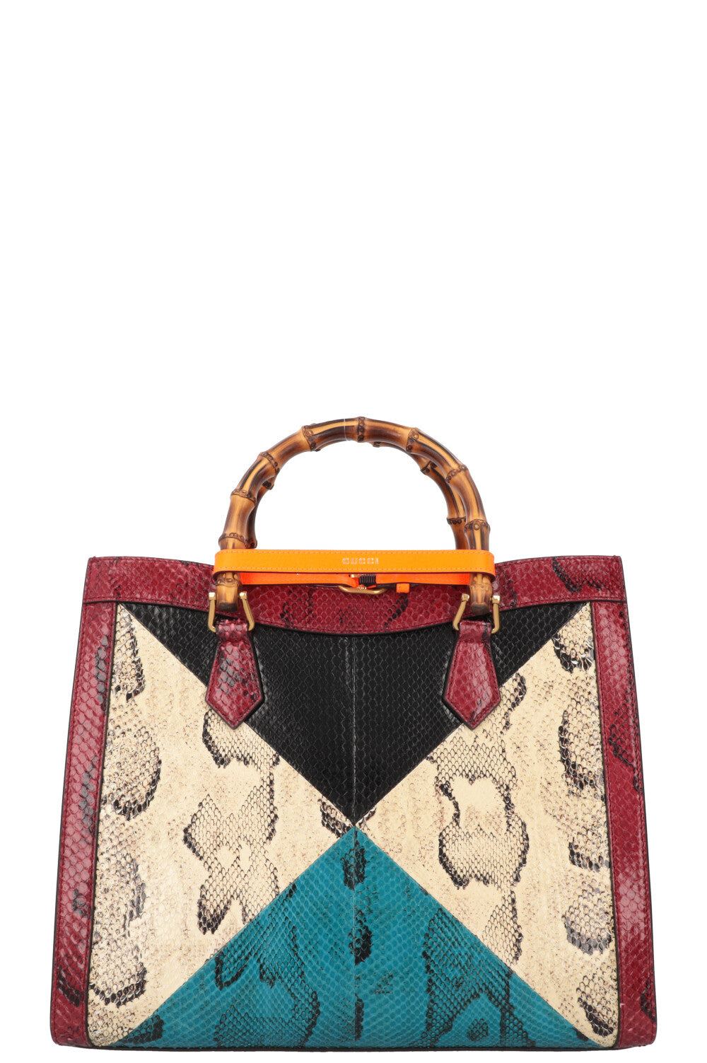 GUCCI Diana Medium Bag Python Ivory Bordeaux