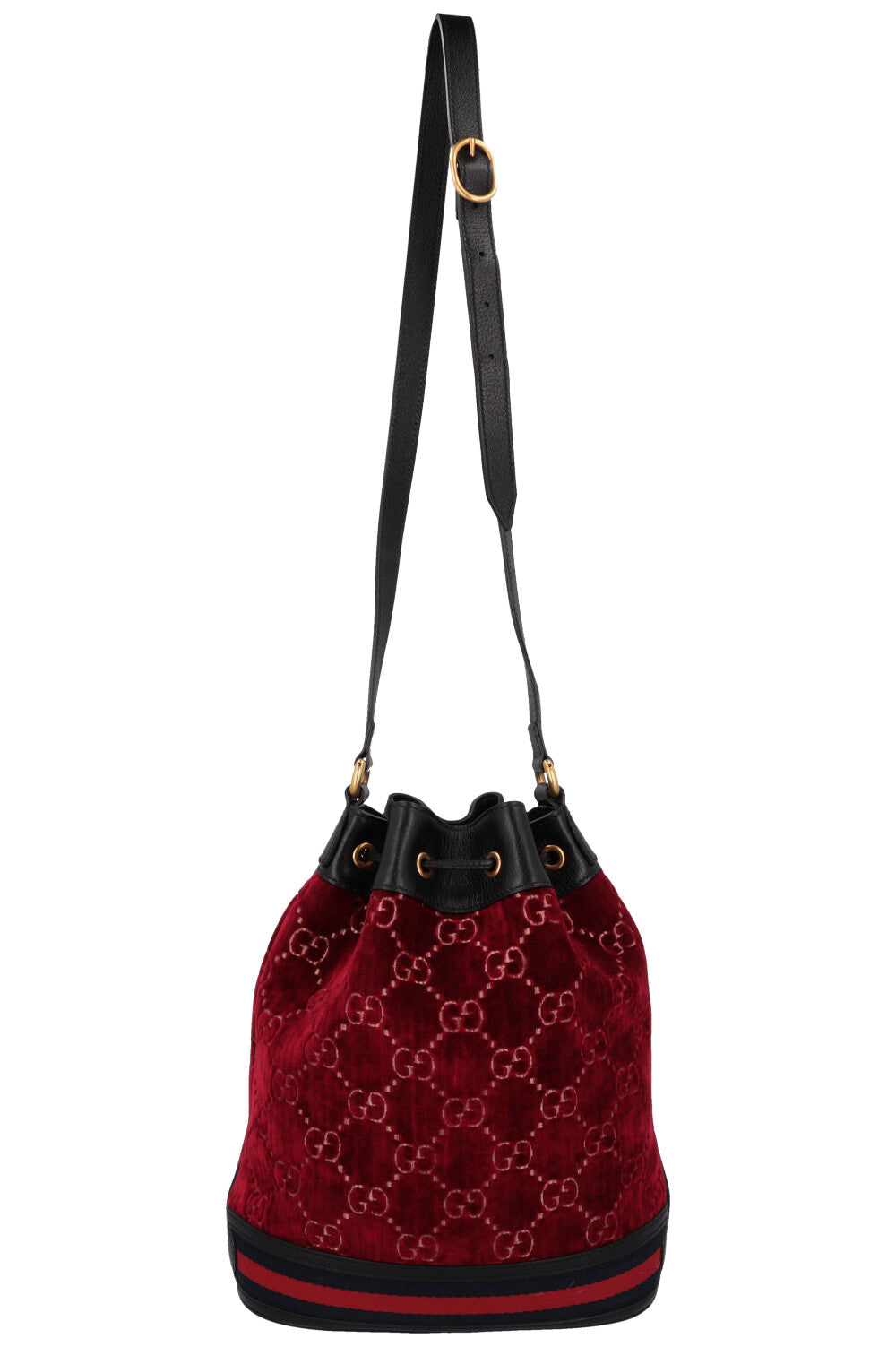 GUCCI Supreme GG Bucket Bag Velvet Red REAWAKE