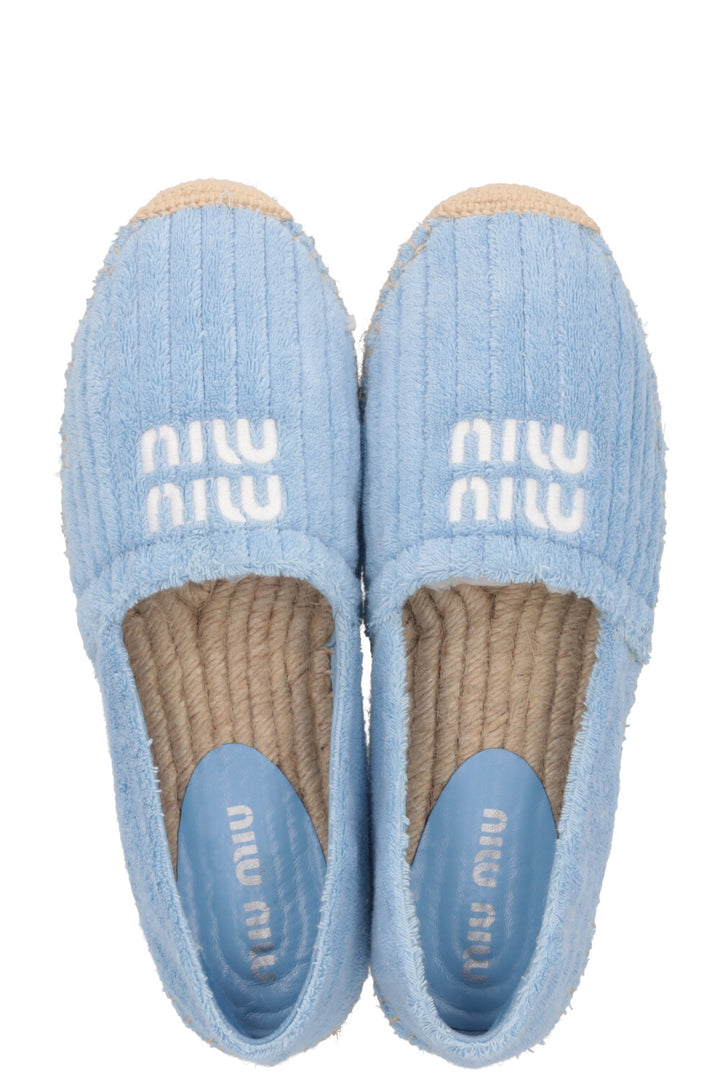 Espadrilles en tissu éponge à logo MIUMIU