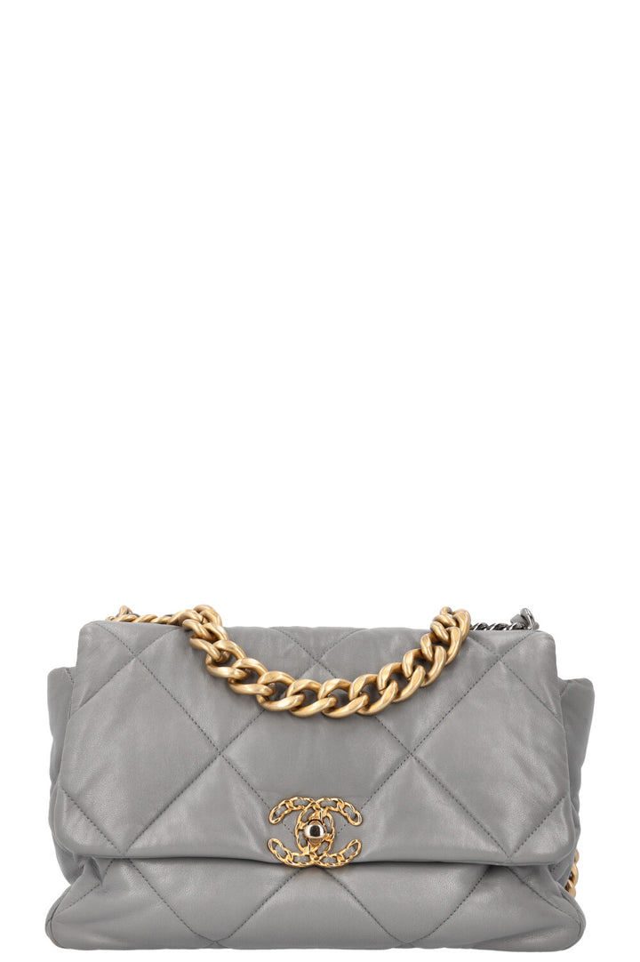 CHANEL 19 Grand sac bandoulière Gris