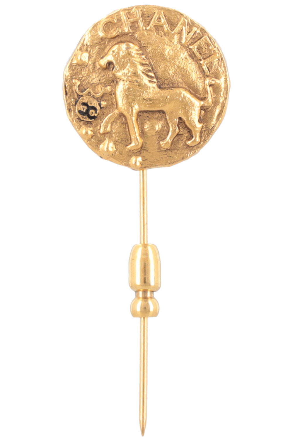 CHANEL Lion Scarf Pin Gold