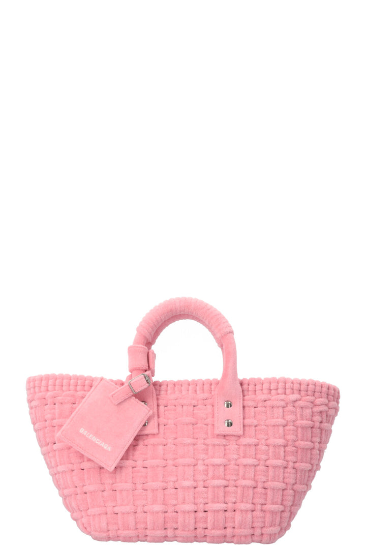 BALENCIAGA Bistro XS Basket Bag Terry Cloth Pink