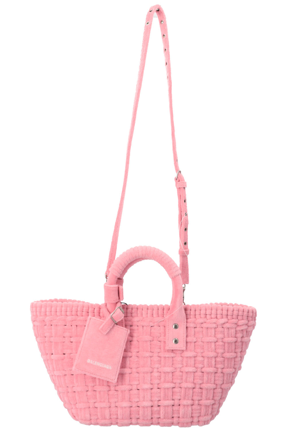 BALENCIAGA Bistro XS Sac Panier Tissu Éponge Rose