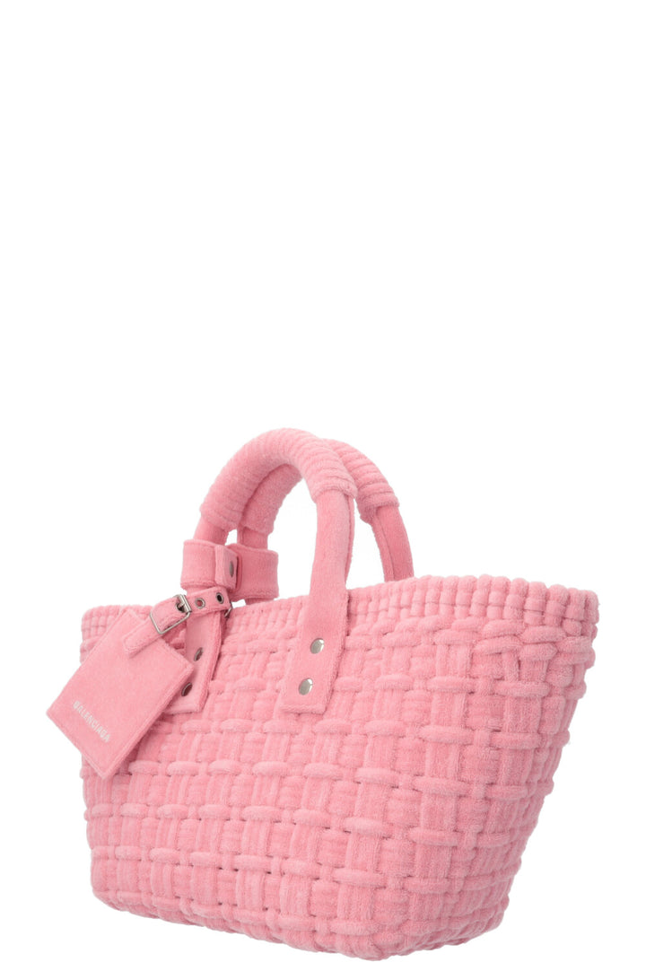 BALENCIAGA Bistro XS Basket Bag Terry Cloth Pink