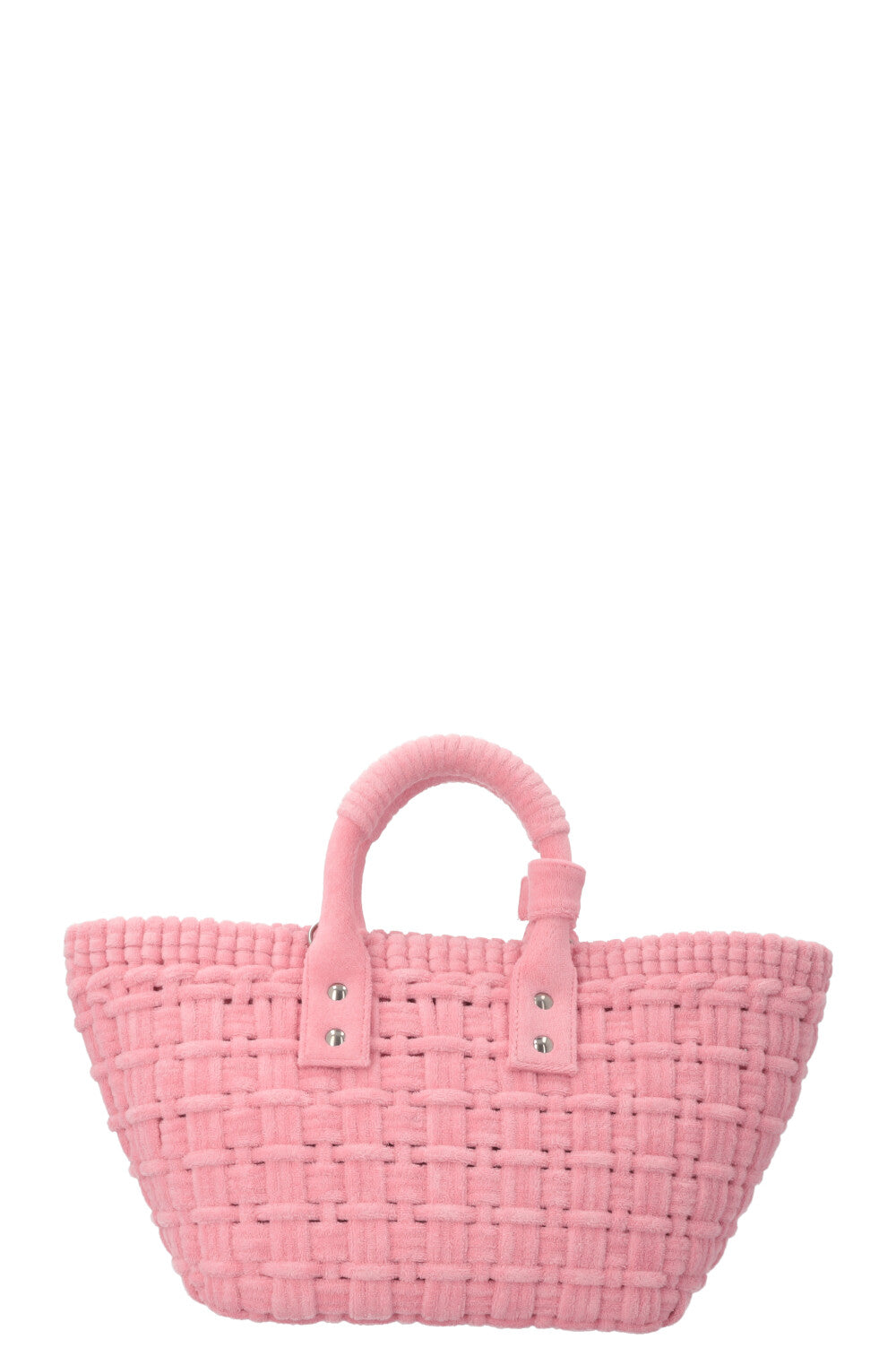 BALENCIAGA Bistro XS Basket Bag Terry Cloth Pink