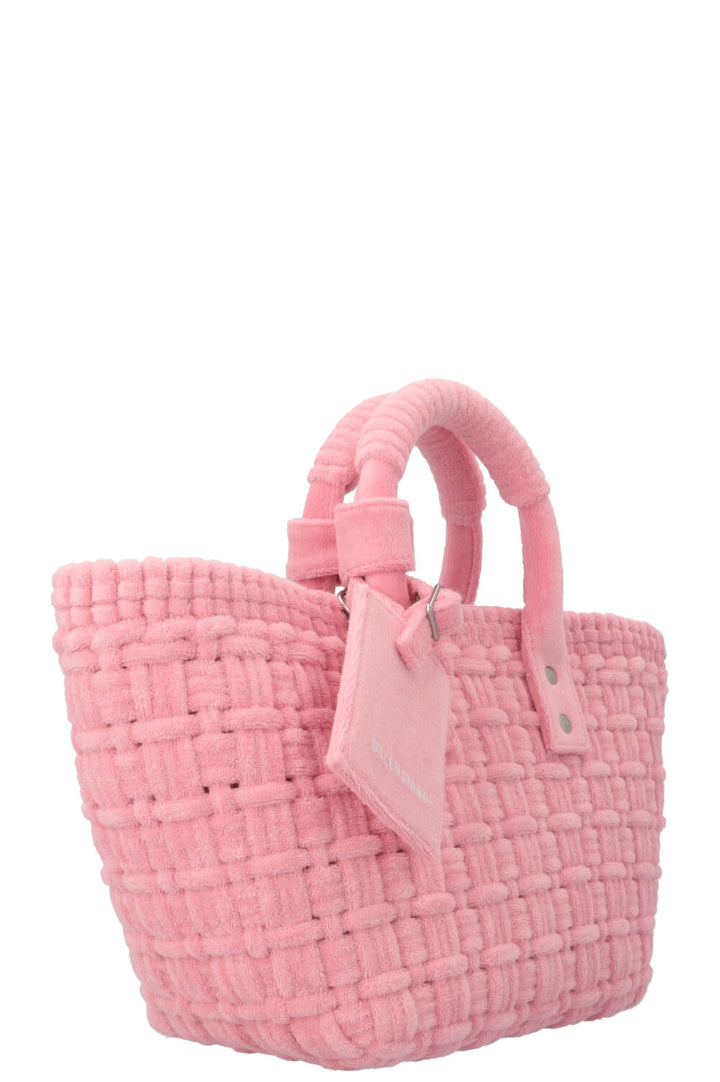 BALENCIAGA Bistro XS Sac Panier Tissu Éponge Rose