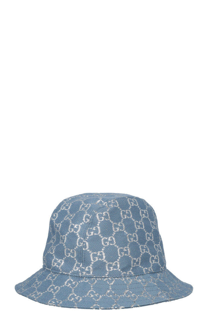 Chapeau GUCCI GG Supreme Lurex Bleu Argent