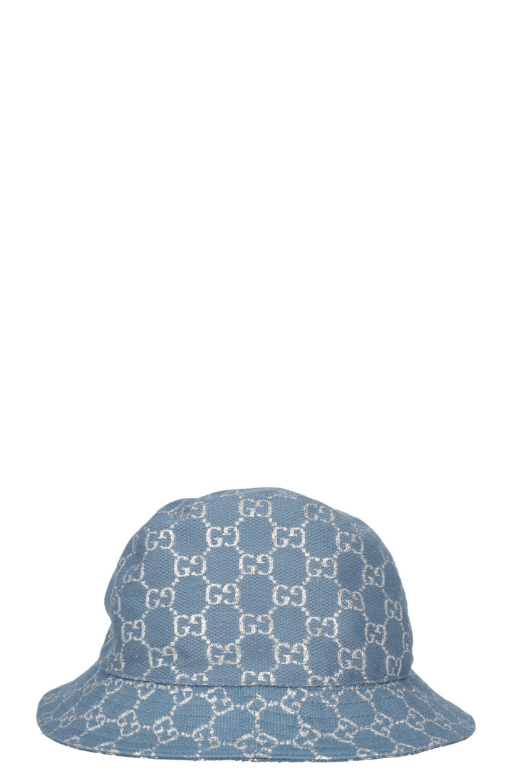 GUCCI GG Supreme Lurex Hat Blue Silver