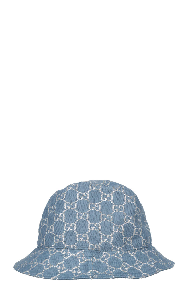 GUCCI GG Supreme Lurex Hat Blue Silver