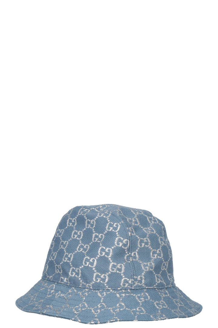 Chapeau GUCCI GG Supreme Lurex Bleu Argent