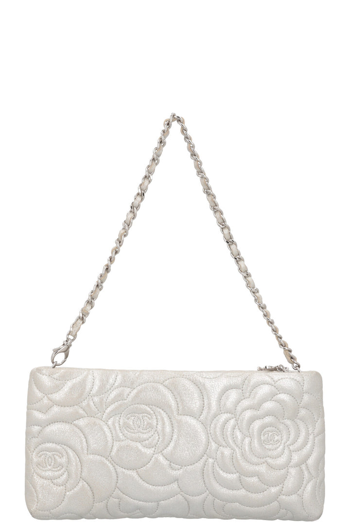 CHANEL Camellia Bag Silver