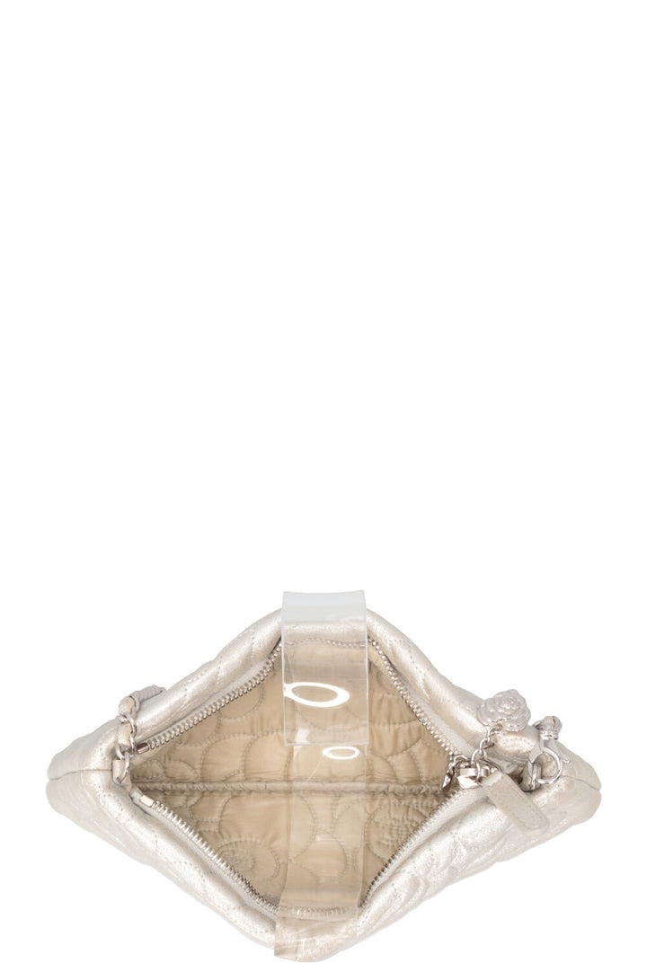 CHANEL Camellia Bag Silver