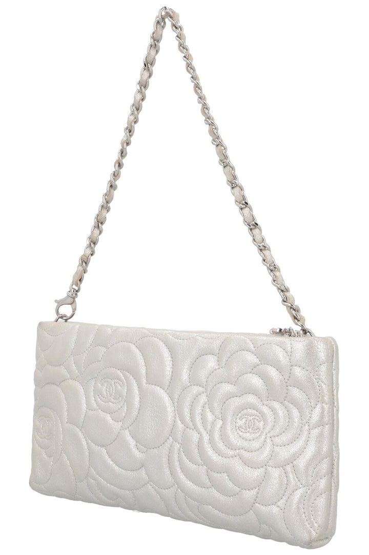 CHANEL Camellia Bag Silver