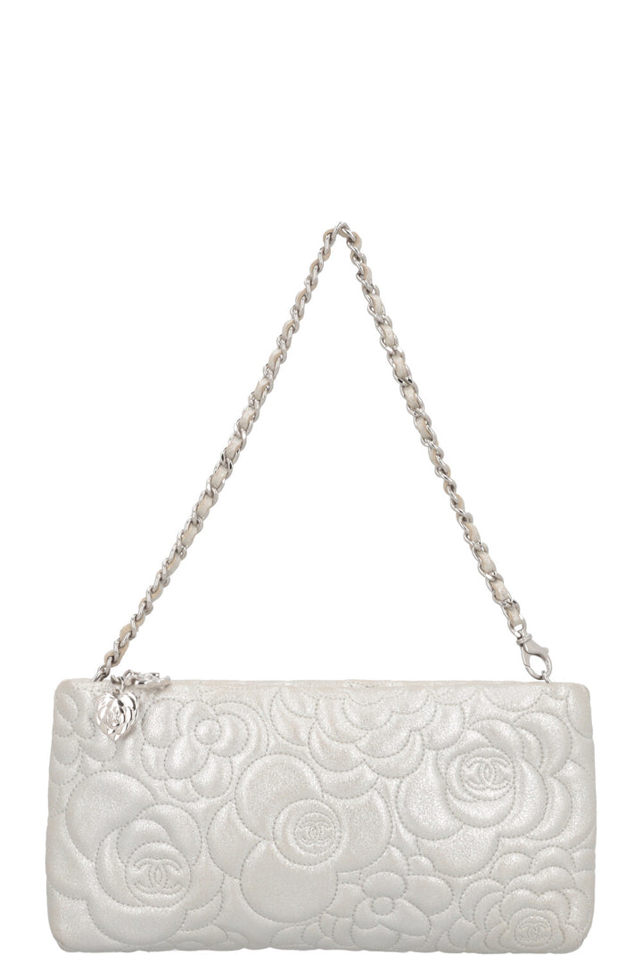 CHANEL Camellia Bag Silver