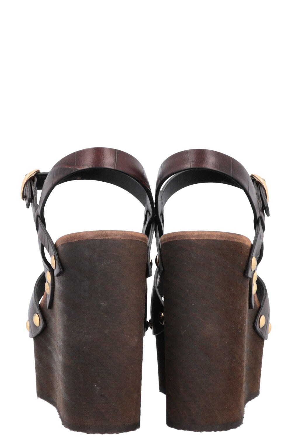 CELINE Clogs Leather Brown