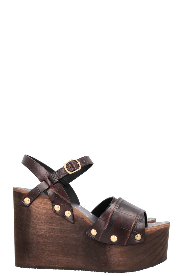 CELINE Clogs Leather Brown