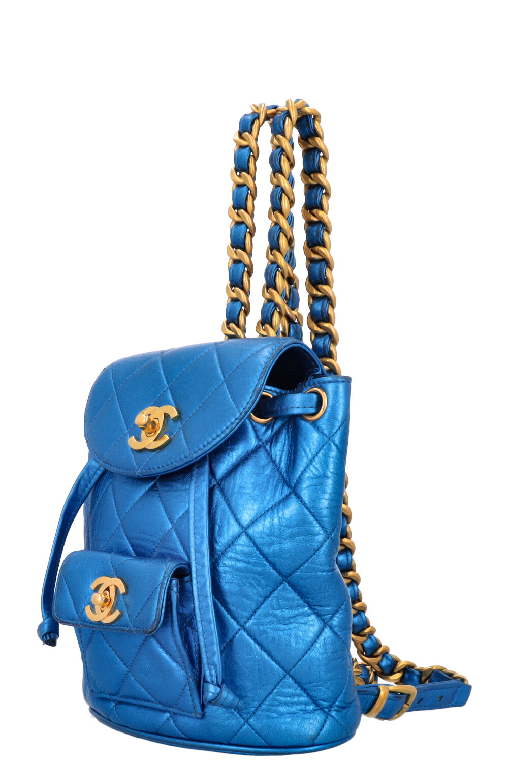 CHANEL Duma Mini Backpack Metallic Blue REAWAKE