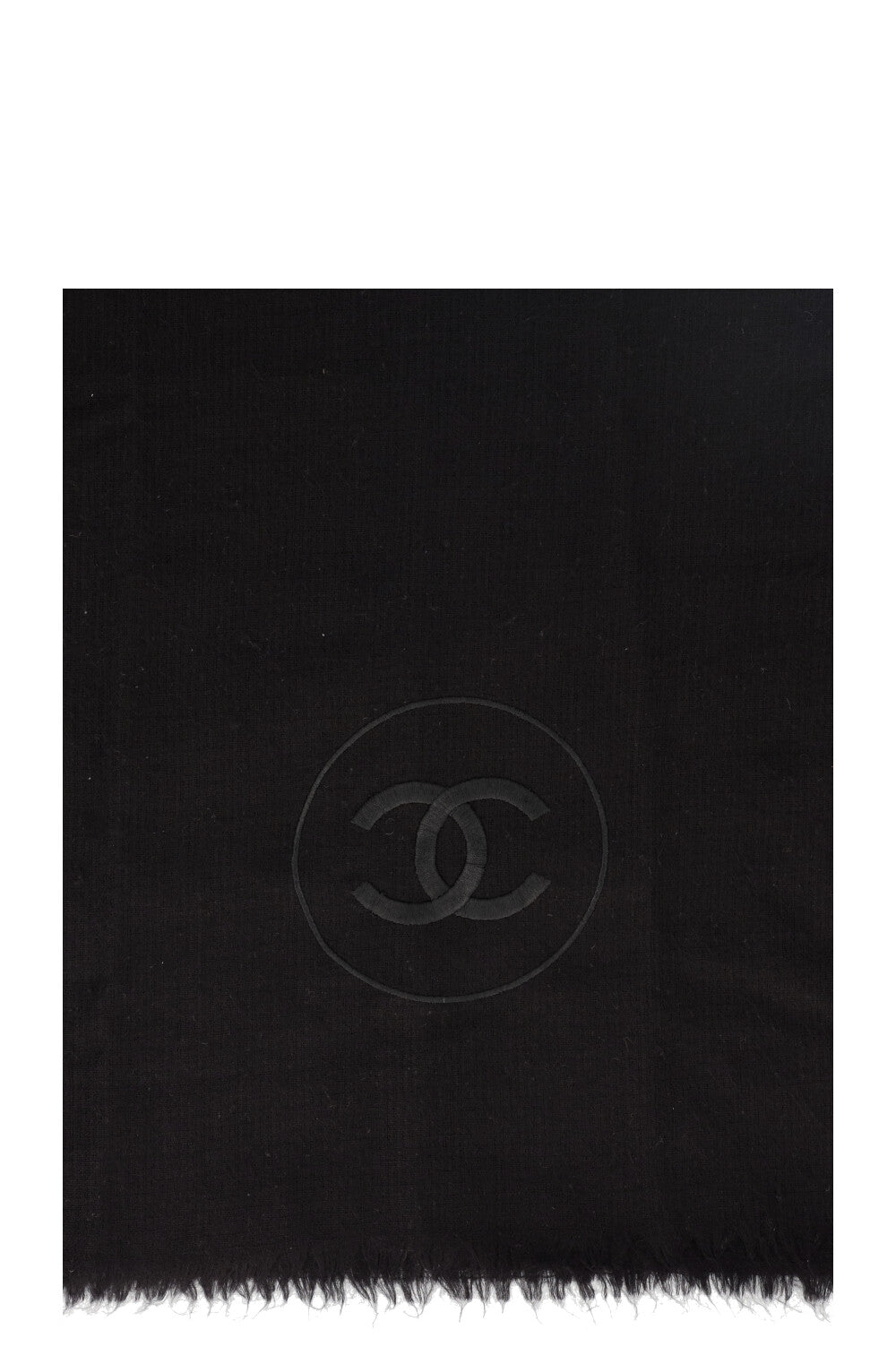 CHANEL CC Scarf Cashmere Black